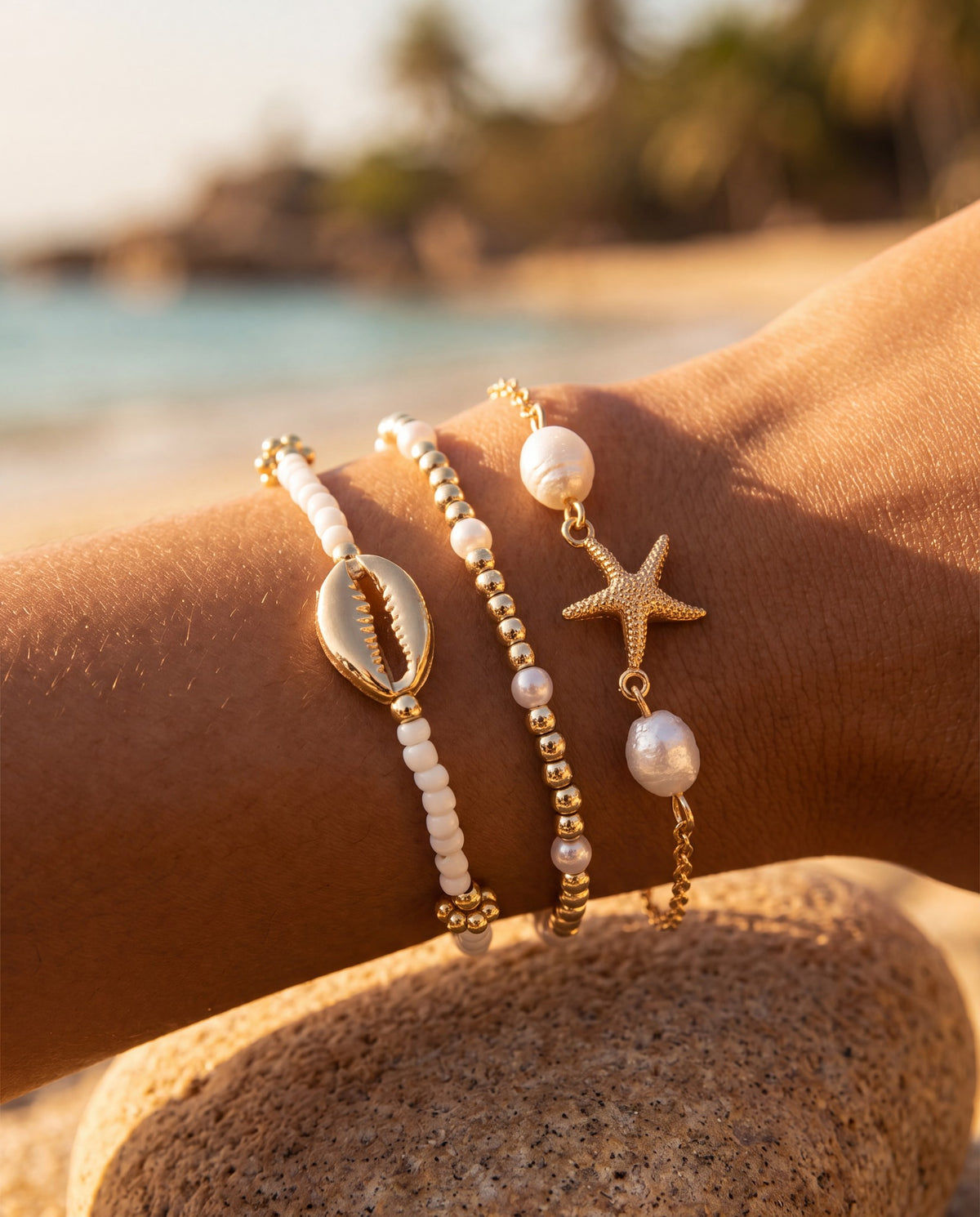 Néréa – Bracelets "Écume Dorée"