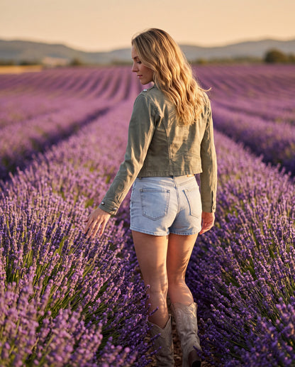 Iris – Veste "Denim Émeraude"