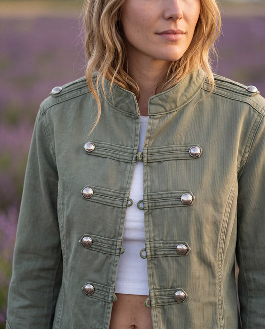 Iris – Veste "Denim Émeraude"