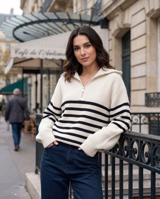 Héloïse – Pull "Rétro Marine"