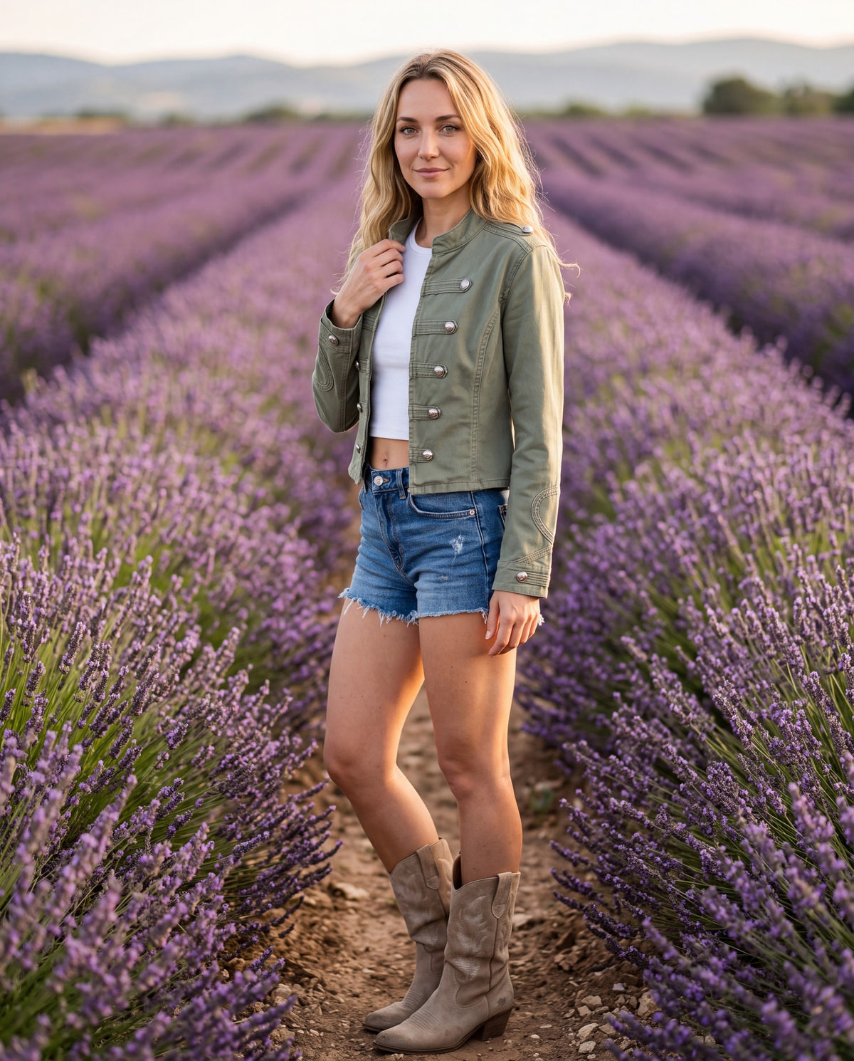 Iris – Veste "Denim Émeraude"